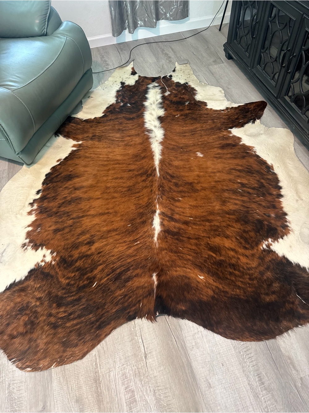 Large Authentic Brown and White Cowhide Rug